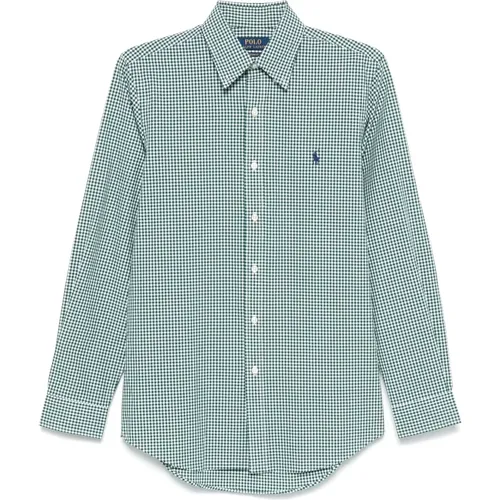 Micro-pattern poplin shirt , male, Sizes: L, XL, 2XL, M - Ralph Lauren - Modalova