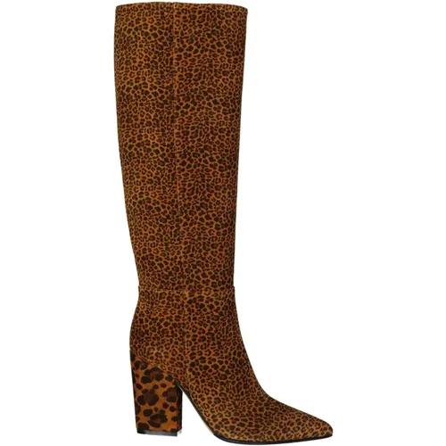 Braune Stiefeletten Leopardenmuster Leder - Sergio Rossi - Modalova