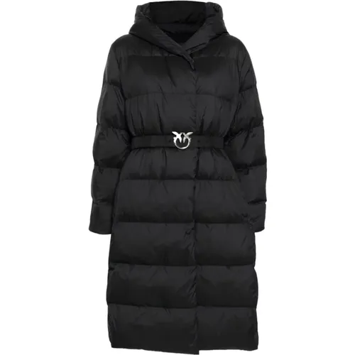 Padded Hooded Jacket Love Birds Design , female, Sizes: XS, 2XS, S, M - pinko - Modalova