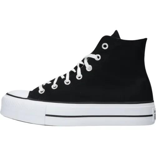 Schwarze hohe Plateau-Sneaker , Damen, Größe: 36 EU - Converse - Modalova