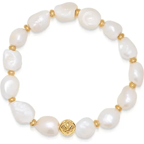 Baroque Pearl Gold Bracelet , male, Sizes: L, M, XL - Nialaya - Modalova