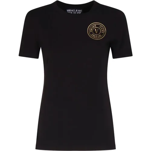 Logo Print T-shirt , female, Sizes: M, XS, 2XS - Versace Jeans Couture - Modalova
