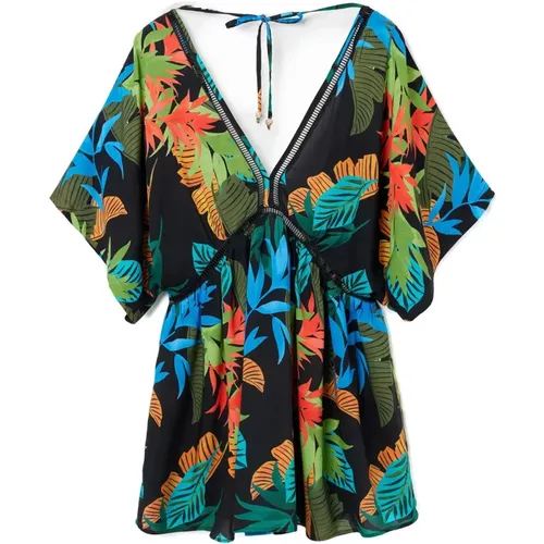 Tropisches Party Kurzes Kleid , Damen, Größe: XL - Desigual - Modalova