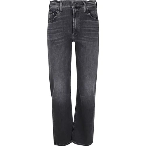 High-Waisted Stretch Jeans, Dark Grey , female, Sizes: W24 - Mother - Modalova