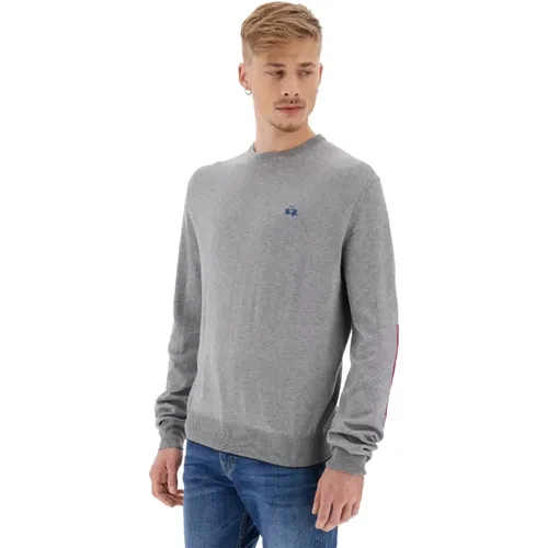 Cotton Sweater with Logo Embroidery , male, Sizes: XL, 2XL, 3XL - LA MARTINA - Modalova