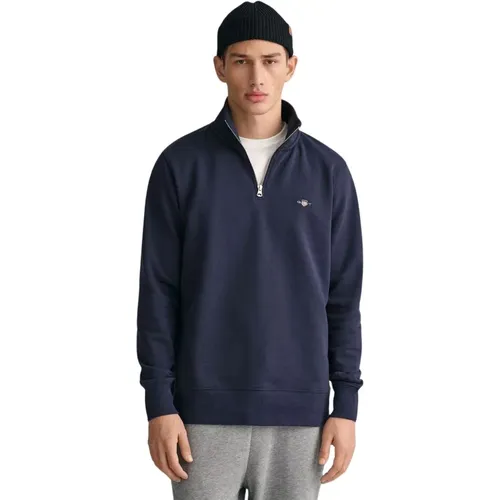 Halfzip Pullover - Marineblau , Herren, Größe: L - Gant - Modalova