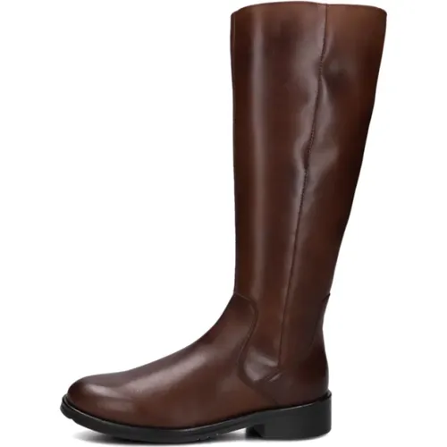 Elegante hohe Stiefel aus Cognac-Leder , Damen, Größe: 38 1/2 EU - Everybody - Modalova