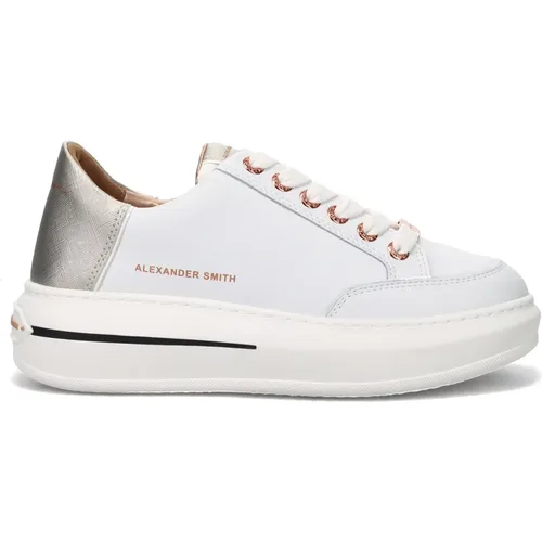 Lancaster Weiße Sneakers mit Silbernen Details , Damen, Größe: 36 EU - Alexander Smith - Modalova