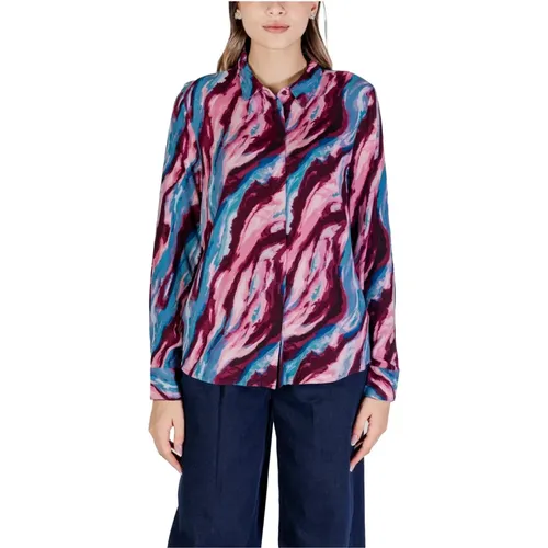 Rosa Langarm Button-Up Hemd ICHI - Ichi - Modalova