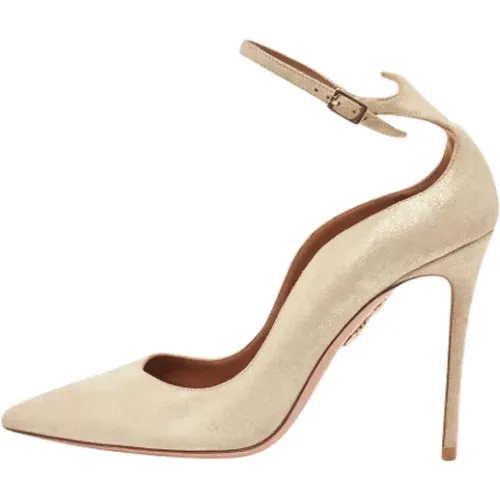 Pre-owned Suede heels , female, Sizes: 5 1/2 UK - Aquazzura Pre-owned - Modalova