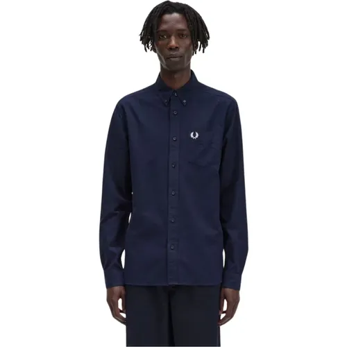 Classic Oxford Shirt in Navy , male, Sizes: L - Fred Perry - Modalova