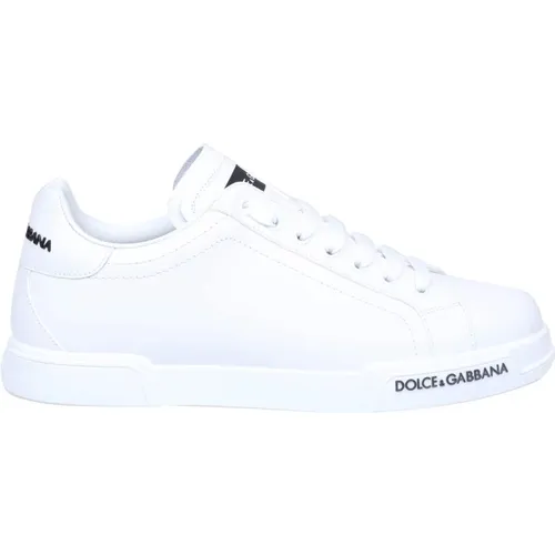 Weiße Portofino Sneakers Runde Spitze , Herren, Größe: 40 EU - Dolce & Gabbana - Modalova