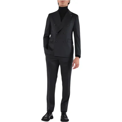 Double-breasted Suit with Pearl Buttons , male, Sizes: 2XL - Tagliatore - Modalova