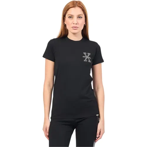 Schwarzes T-Shirt mit Rundhalsausschnitt , Damen, Größe: XL - Richmond - Modalova