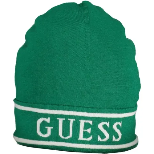 Grüner Baumwollhut mit Stickerei-Logo , unisex, Größe: XS - Guess - Modalova