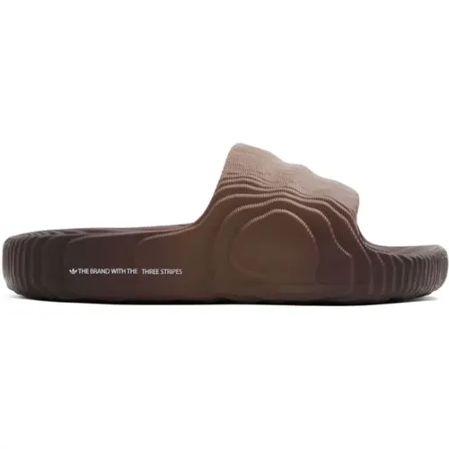 Braun Schatten Schwarz Slide Sandalen , Damen, Größe: 37 EU - Adidas - Modalova