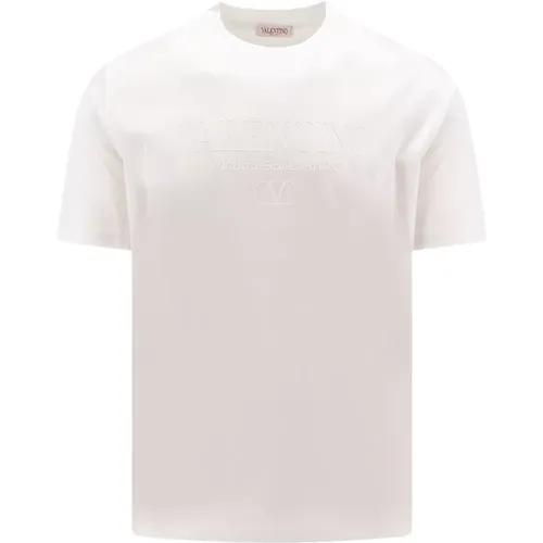 Weißes Crew-neck T-Shirt Kurzarm - Valentino - Modalova