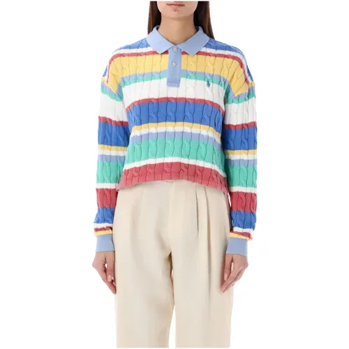 Striped Cable Polo Shirt , female, Sizes: 2XS - Ralph Lauren - Modalova