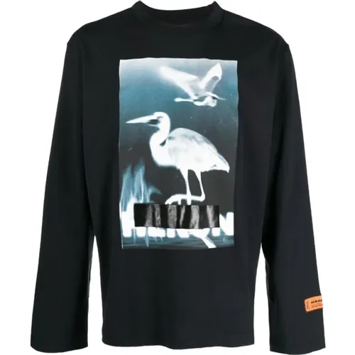 Zensiertes Logo Crewneck T-Shirt , Herren, Größe: XL - Heron Preston - Modalova