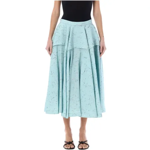 Textured Viscose Midi Skirt , female, Sizes: XS - Bottega Veneta - Modalova