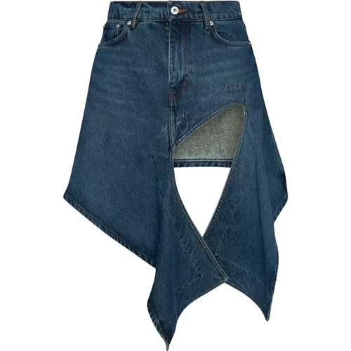 Cut Out Denim Mini Skirt , female, Sizes: M - Y/Project - Modalova