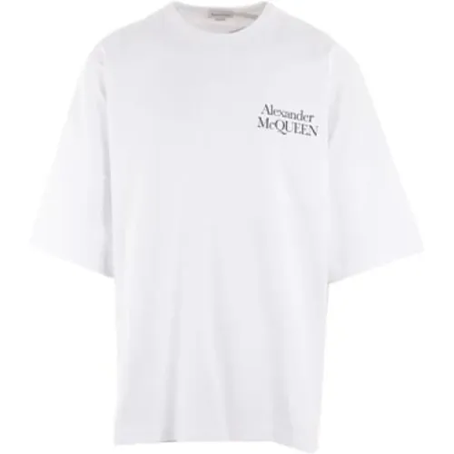 Logo Print Cotton T-shirt , male, Sizes: L, XL, S - alexander mcqueen - Modalova