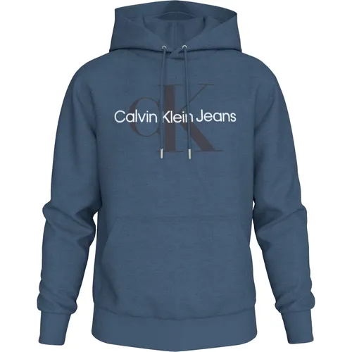 Blaue Pullover Slip On Regular Fit , Herren, Größe: L - Calvin Klein - Modalova