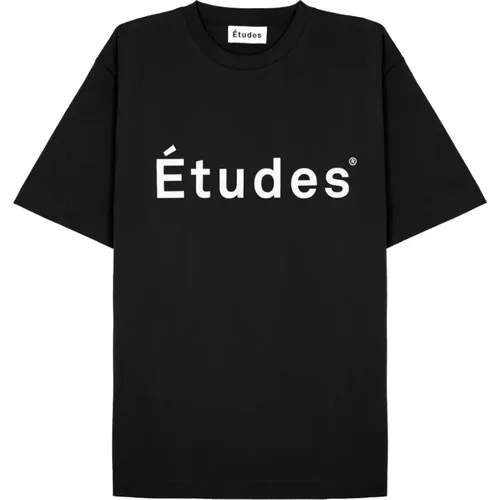 Schwarzes Jersey Baumwoll T-Shirt mit Kurzen Ärmeln - Études - Modalova