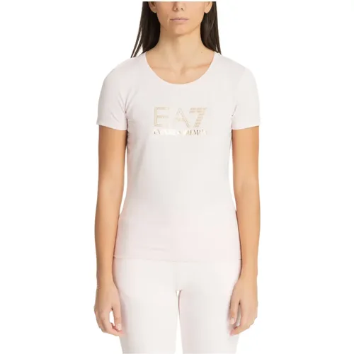 Einfaches Logo T-Shirt,Rosa T-Shirts und Polos Kollektion - Emporio Armani EA7 - Modalova