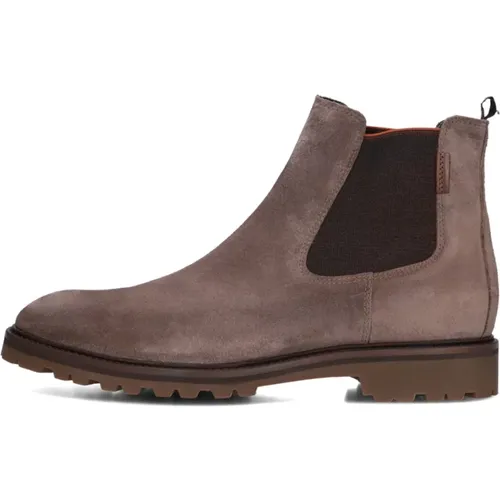 Taupe Suede Chelsea Boots Sfm-60018 , Herren, Größe: 42 EU - Floris van Bommel - Modalova