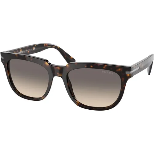 Havana/ Grey Shaded Sunglasses , male, Sizes: 56 MM - Prada - Modalova