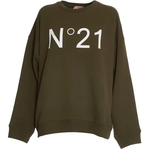 Militärischer Crewneck Sweatshirt Damenbekleidung , Damen, Größe: 2XL - N21 - Modalova