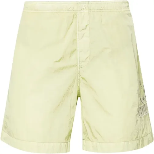Olive Swim Shorts Crinkled Finish , male, Sizes: XL, L, S, XS, M - C.P. Company - Modalova