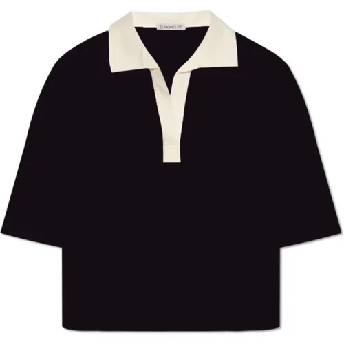 Polo-Shirt mit Logo-Patch , Damen, Größe: M - Moncler - Modalova