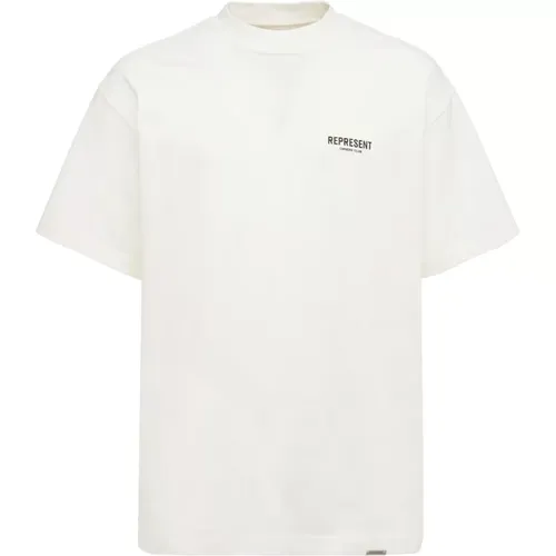 Logo Print Cotton T-Shirt , male, Sizes: L - Represent - Modalova