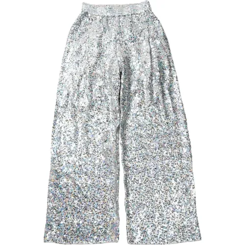Fences pantalone con paillettes in argento , female, Sizes: S - Essentiel Antwerp - Modalova