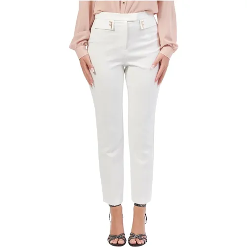 Weiße Chino Hose Slim Fit , Damen, Größe: S - Fracomina - Modalova