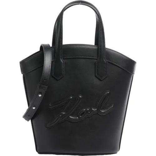 Signature Leather Shoulder Bag , female, Sizes: ONE SIZE - Karl Lagerfeld - Modalova