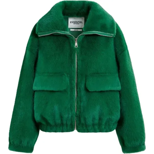 Oversized Faux Fur Jacke , Damen, Größe: S - Essentiel Antwerp - Modalova