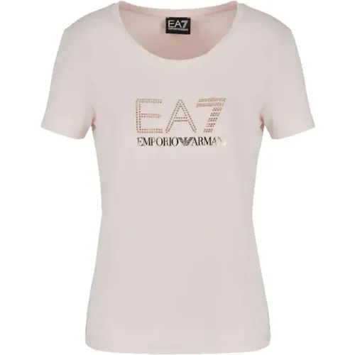 Rosa T-Shirts und Polos Kollektion , Damen, Größe: XS - Emporio Armani EA7 - Modalova