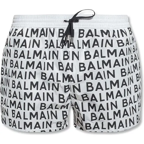 Stylische Logo Badehose Balmain - Balmain - Modalova