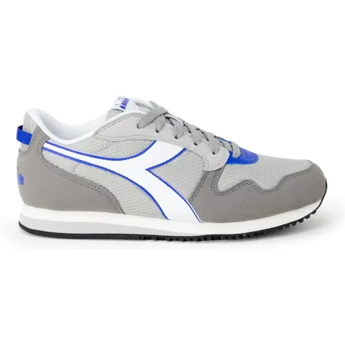 Grey Coloured Lace-Up Sneakers with Rubber Sole , male, Sizes: 10 UK - Diadora - Modalova