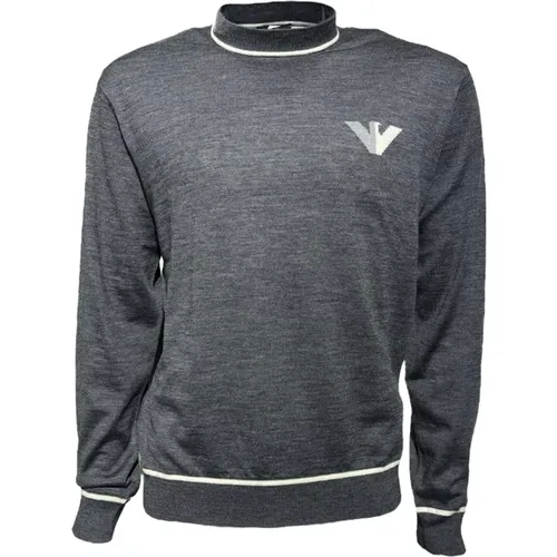 Wool Crewneck Sweatshirt Grey Melange , male, Sizes: 2XL, S, XL, M, L, 3XL - Emporio Armani - Modalova