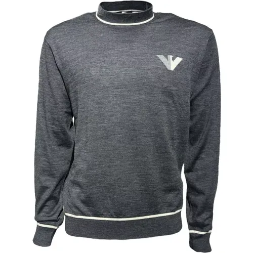 Wool Crewneck Sweatshirt Grey Melange , male, Sizes: 2XL, XL, M, L, 3XL - Emporio Armani - Modalova