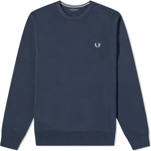 Classic Crew Neck Jumper in Shaded Navy , male, Sizes: L - Fred Perry - Modalova