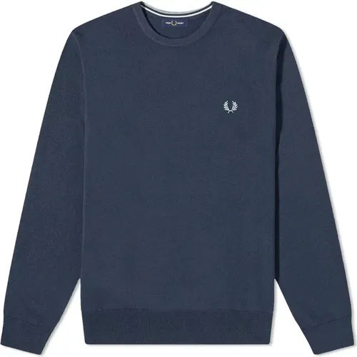 Classic Crew Neck Jumper in Shaded Navy , male, Sizes: XL, M, L - Fred Perry - Modalova