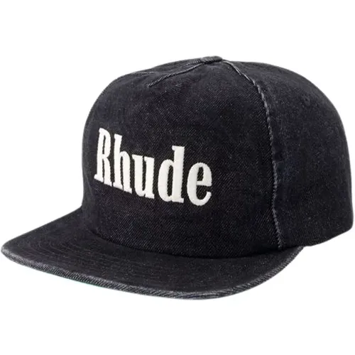 Schwarze Baumwollstrukturierte Kappe , unisex, Größe: ONE Size - Rhude - Modalova