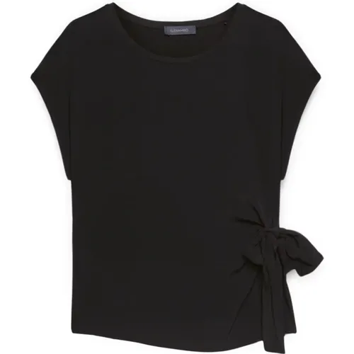 Seitenknoten T-Shirt , Damen, Größe: XL - Elena Mirò - Modalova
