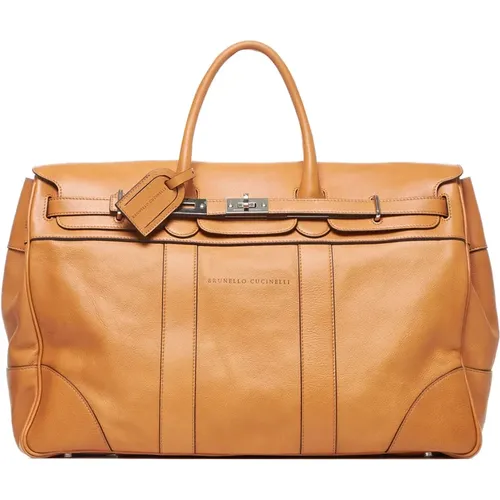 Leder Duffel Tasche - BRUNELLO CUCINELLI - Modalova