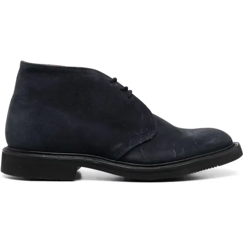 Navy Eco Buck Gumlite Sole , Herren, Größe: 41 1/2 EU - Tricker's - Modalova